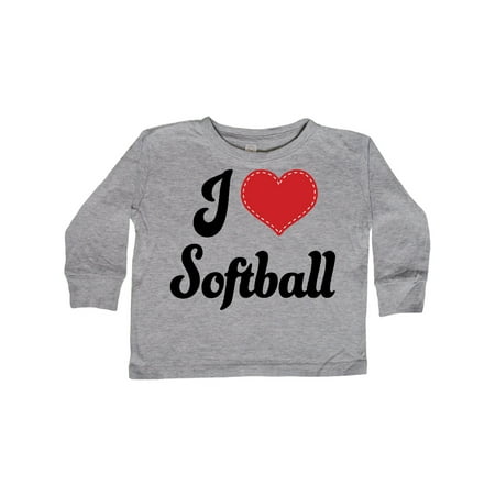 

Inktastic Softball Sports Gift for Girls Gift Toddler Toddler Girl Long Sleeve T-Shirt