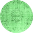 thumbnail image 1 of Ahgly Company Indoor Round Abstract Emerald Green Contemporary Area Rugs, 4' Round, 1 of 4