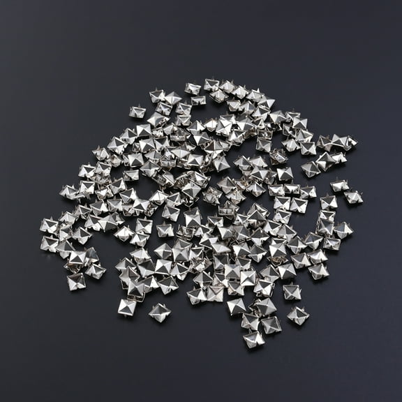 200Pcs 10mm Square Pyramid Studs for Clothing, Metal Claw Nailhead Spike Rivets Studs for Punk Rock Clothing Shoes Bag DIY Craft Accessories