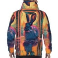 thumbnail image 7 of Salouo Neon Rabbit In Archway Pattern Men's Fall Hoodie Sweatshirt,Sport Hoodie with Pockets for Men Pullover Casual Hooded Sweatshirt-X-Large, 7 of 7