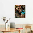 thumbnail image 3 of ARISTURING  African American Art With Butterflies Leopard With Woman Wall Art Leopard Jungle Safari Animal Black Girl Artwork Prints For Bedroom Living Room Framed, 3 of 5