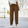 thumbnail image 5 of Corduroy Pants Women 2026 Trendy Elastic High Waist Drawstring Wide Straight Leg Lounge Pants with Pockets, 5 of 7