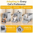 thumbnail image 6 of Extra Large Stainless Steel Litter Box with Lid, High Sided Enclosed Metal Cat Litter Pan, Dog Proof Front Entry Top Exit, Odor Control Easy Clean Leak Proof, Includes Scoop & Step, Light Gray, 6 of 8