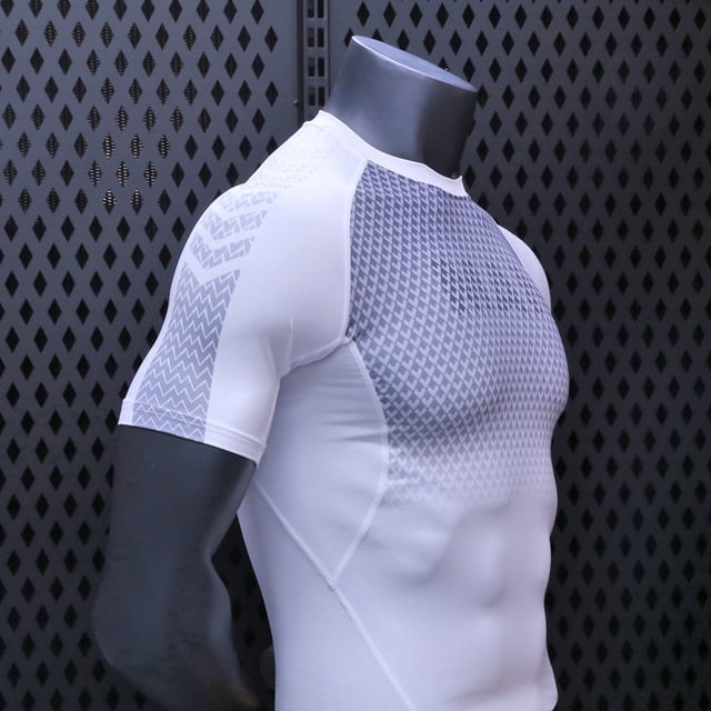 Mallas de moda de alta elasticidad de manga corta para hombre, ropa deportiva de secado rápido, ropa deportiva para entrenamiento muscular, ropa transpirable para correr