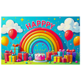 thumbnail image 2 of Colorful Happy Birthday Backdrop Banner with Rainbow Balloons Gifts and Cake Party Supplies Birthday Decoration Photography Props Party Decorations, 2 of 8