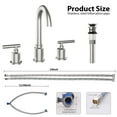 thumbnail image 5 of Luku Bathroom Faucet, Brushed Nickel Widespread Bathroom Sink Faucet, 8 Inch Bathroom Faucet for Sink 3 Hole with Stainless Steel Pop-up Drain, Modern and Beautiful for Your Bathroom(Brushed Nickel), 5 of 9