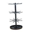thumbnail image 2 of Soporte giratorio para exhibición de joyas, soporte para pulseras, torre para pendientes, soporte giratorio colgante. Negro de 3 niveles, 2 of 9