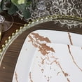 thumbnail image 5 of Balsa Circle 10 White Rose Gold Metallic Marble Square Disposable Salad Dinner Plastic Plates Party Events Tableware, 5 of 8