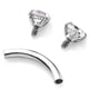 thumbnail image 5 of 16G Zirconia gema curva ceja barra labio Barbell cuerpo Piercing joyería Blanco Hugo Joyería piercing de la ceja, 5 of 10