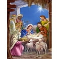 thumbnail image 1 of Les Sages à la Nativité Drapeau de Noël Toile Taille Maison, 1 of 1