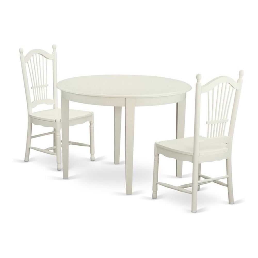 East West Furniture Kenley Kitchen Dining Chairs - Set Of 2, Buttermilk & Cherry, Napoleon Back
