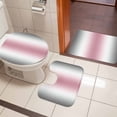 thumbnail image 4 of Pink Grey White Bath Mat 3 Piece Bathroom Rug Set, Farmhouse Ombre Color Modern Simple Non Slip Bath Rug Contour Mat and Toilet Lid Cover, Absorbent Shower Mats Soft Bath Rugs and Mats Sets, 4 of 8