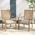 thumbnail image 3 of May in Color Patio Dining Chair Set of 4, Aluminum Outdoor Dining Chairs with Waterproof Cushions, Metal Outdoor Patio Furniture Seating for Porch, Balcony, Deck, Backyard, Light Wood Color, 3 of 8