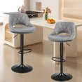 thumbnail image 2 of Juego de 6 Taburete de Bar Taburetes Altos de Cocina con Marco de Metal y Cubierta de Terciopelo, Altura de Asiento Ajustable Giratorio en 360° Gris claro esquí esquí Gafas de esquí, 2 of 5