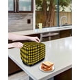 thumbnail image 3 of Black Yellow Plaid Small Toaster Cover 2 Slice, Kitchen Appliance Covers, Retro Country Buffalo Check Gingham Toaster Oven Cover with Loop, Bread Machine Cover Polyester Dust Cover Protection, 3 of 4