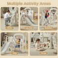 thumbnail image 5 of Toddler Slide and Swing Set, Kids Climber Slide Play Set with Basketball Hoop, Toddler Playground Indoor Layground Slide Playset, 5 of 8