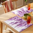 thumbnail image 4 of Purple Eucalyptus Leaf Placemats Set of 4 Spring Watercolor Botanical Place Mats Indoor Wipeable Table Mats Washable Cloth Dining Table Placemats for Kitchen Holiday Party Home Decor 13x19 Inch, 4 of 9