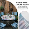 thumbnail image 4 of Watercolor Ocean Turtle Coral Conch Round Fitted Tablecloth with Elastic Edge,Waterproof Table Cloth Fits Tables Up to 55"-60",Washable Table Cover for Indoor Outdoor,Starfish Seaweed Jellyfish, 4 of 9