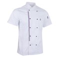 thumbnail image 1 of 2xWomen Men Chef Chaquetas Abrigo Camisa De Manga Corta Uniformes De Cocina Blanco M Sunnimix uniforme de chaqueta de chef, 1 of 8