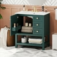 thumbnail image 2 of 30inch Transitional Style Bathroom Vanity Cabinet Combo with Ceramic Sink, 2 of 21