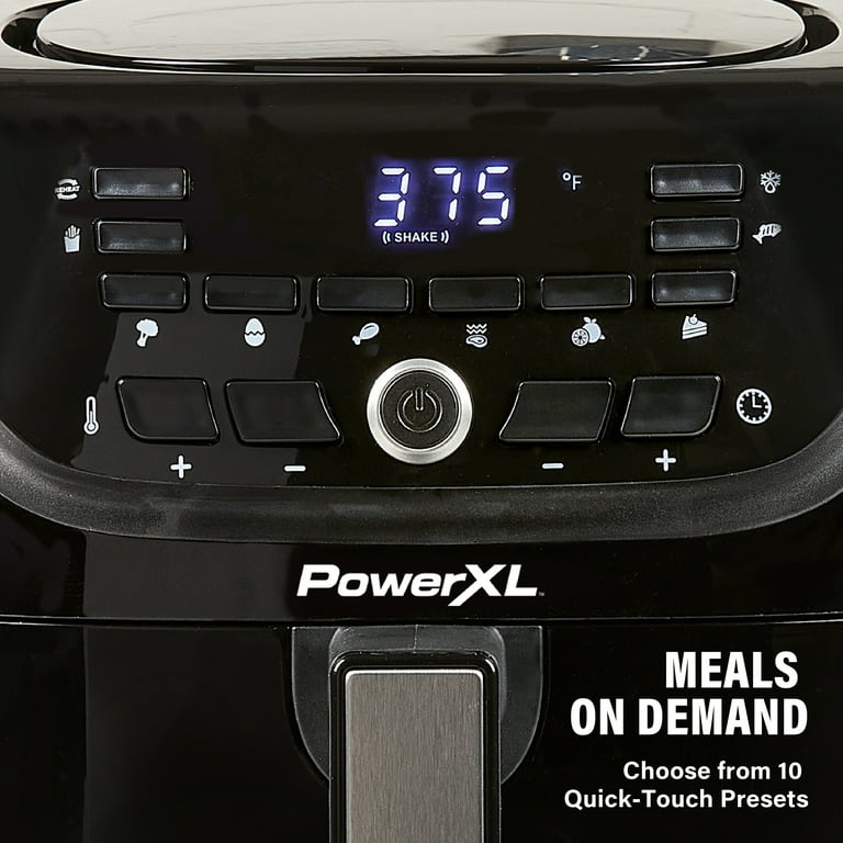 New POWER-XL 6-Qt Digital Vortex™ Air Fryer with 10 Quick-Touch Presets,  Black, AF-E6001-L