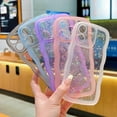thumbnail image 5 of for iPhone 16 Plus Case 6.7", Cute Kawaii Curly Wavy Bling Glitter Star Shiny Sparkle Clear Transparent Camera Lens Protection Soft Shockproof Aesthetic Phone Cover for Women (Purple), 5 of 11