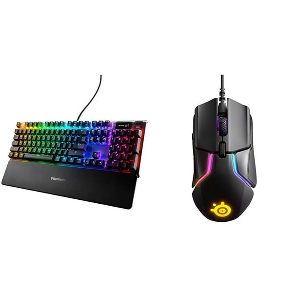 Steelseries Apex Pro Mechanical Gaming Keyboard Oled Smart Display Rgb Backlit Rival 600 Gaming Mouse 12 000 Cpi Truemove3 Dual Optical Sensor Walmart Com