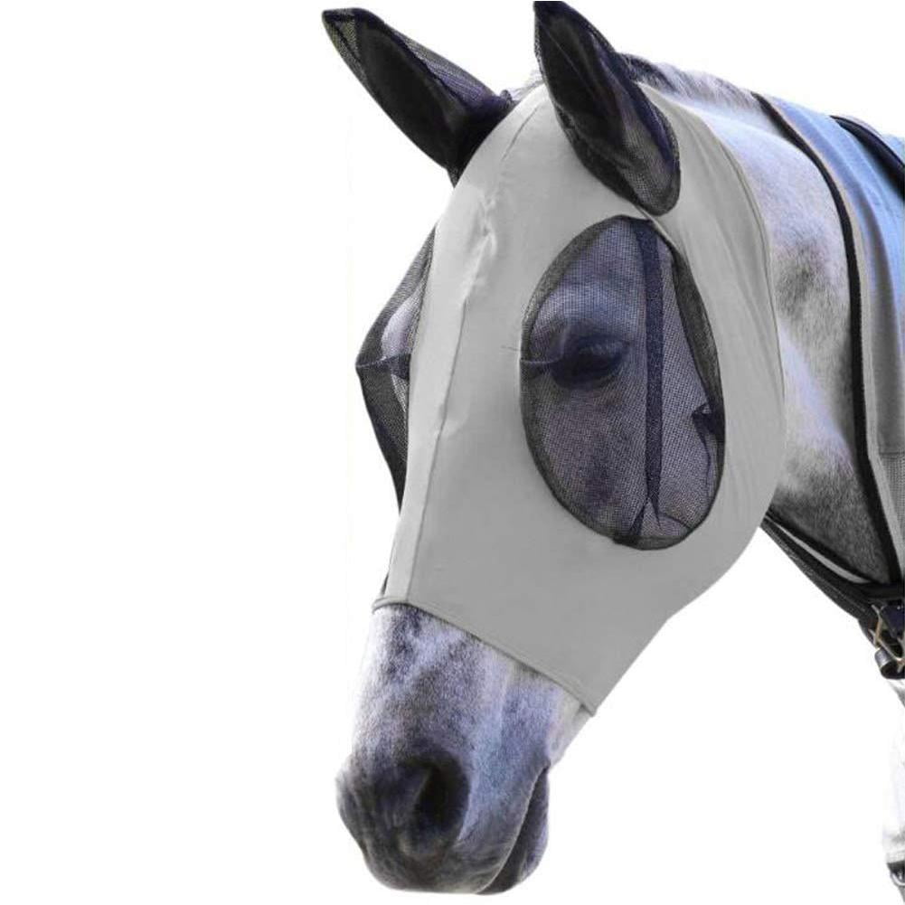 Professional's Choice Comfort Fit Lycra Fly Mask Full Average Horse Size GRAY 