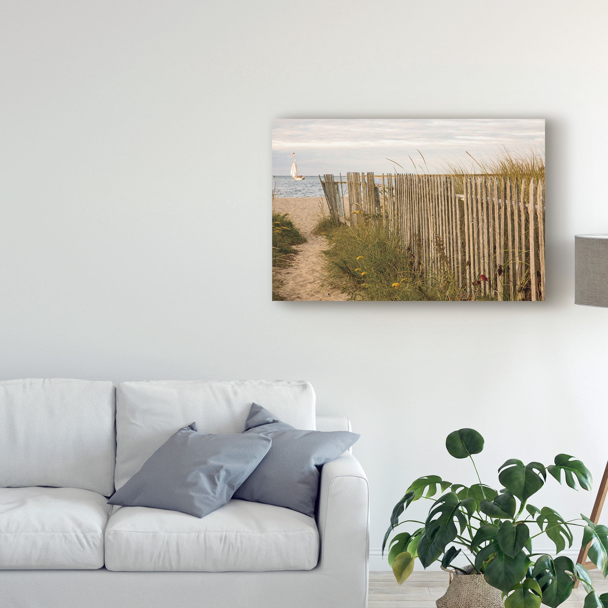 Along the Beach Fence II' Canvas Art by Aledanda