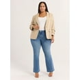 thumbnail image 2 of Sofia Jeans Women's Linen Blend Blazer with Scrunch Sleeves, Sizes XS-4X, 2 of 4