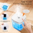 thumbnail image 4 of Humidificador ultrasónico de 1000 ml con 2 modos de niebla ajustables, apagado automático y luz nocturna colorida. Humidificador portátil USB para el hogar, la oficina, el salón y el dormitorio (blanc, 4 of 5