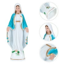 USHOBE 1Pack Home Decor Blessed Mother Statue Plastic Blue for Religious Ceremonies