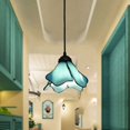 thumbnail image 3 of Adjustable Height Tiffany Retro Pendant, Easy-to-Install Chandelier with Handmade Glass Shade for Nordic Interiors, 3 of 5