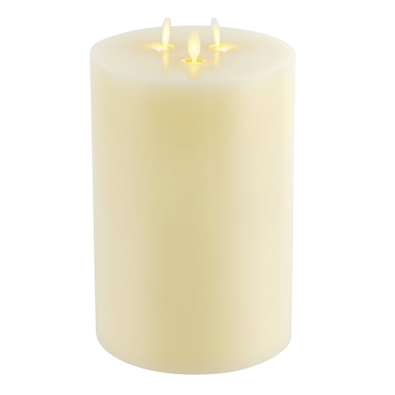 Ashland LED Pillar Candle - Moving Faux Flame - Unscented - Ivory - 6" x 9" - 1-Pack