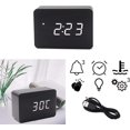 thumbnail image 2 of Reloj despertador digital YONGSHENG de madera con Brillo ajustable y control de voz, 2 of 5