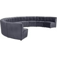thumbnail image 3 of Meridian Furniture Limitless Gray Velvet Modular 9 Piece Sectional, 3 of 7