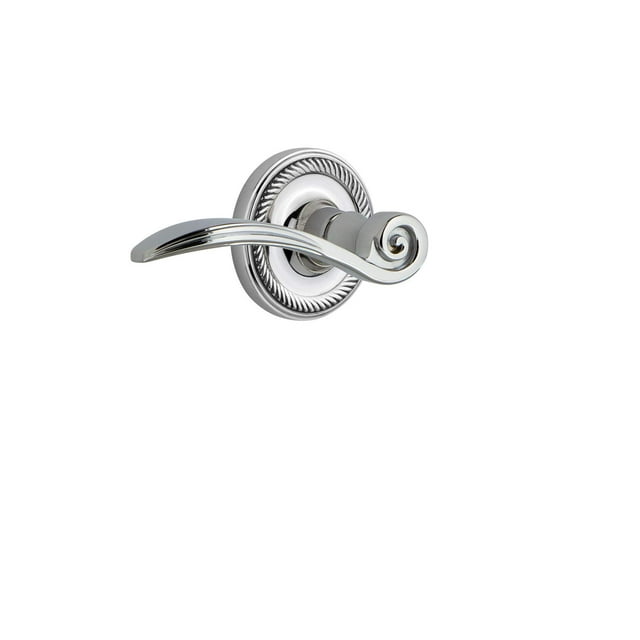 Nostalgic Warehouse Rope Rose Single Dummy Swan Lever in Bright Chrome
