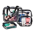 thumbnail image 3 of 6-Piece PVC Cosmetic Bags, Clear and Black, by Walmart, 3 of 7
