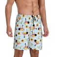 thumbnail image 2 of Pofeuu Submarine With Fishes Undersea Print Men's Soft Woven Elastic Waistband Sleep Pajama Short-Large, 2 of 6