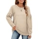 thumbnail image 2 of Sudadera de manga larga empalmada para mujer, Color puro, cuello redondo, Top informal para mujer para otoño invierno albaricoque M, 2 of 6