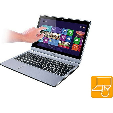 Acer Sleekbook Silver 11.6" V5-122P-0408 Touch Laptop PC with AMD A4-1250 Processor, 4GB Memory, 500GB Hard Drive, touch screen and Windows 8