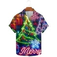 thumbnail image 5 of Mens Christmas Hawaiian Shirt Casual Button Down Shirts Funny Santa Claus Printed Blouse Short Sleeve Pullover Christmas Tree Sweatshirt Xmas Party Holiday Shirt Festive Santa Tops, S-5XL, 5 of 5