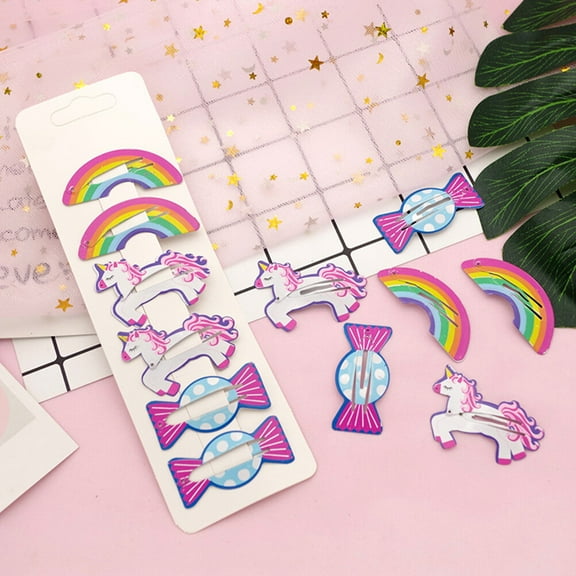 WRITWAA 6Pcs Snap Hair Clips Metal Barrettes in Assorted Color for Stylish Hair Look