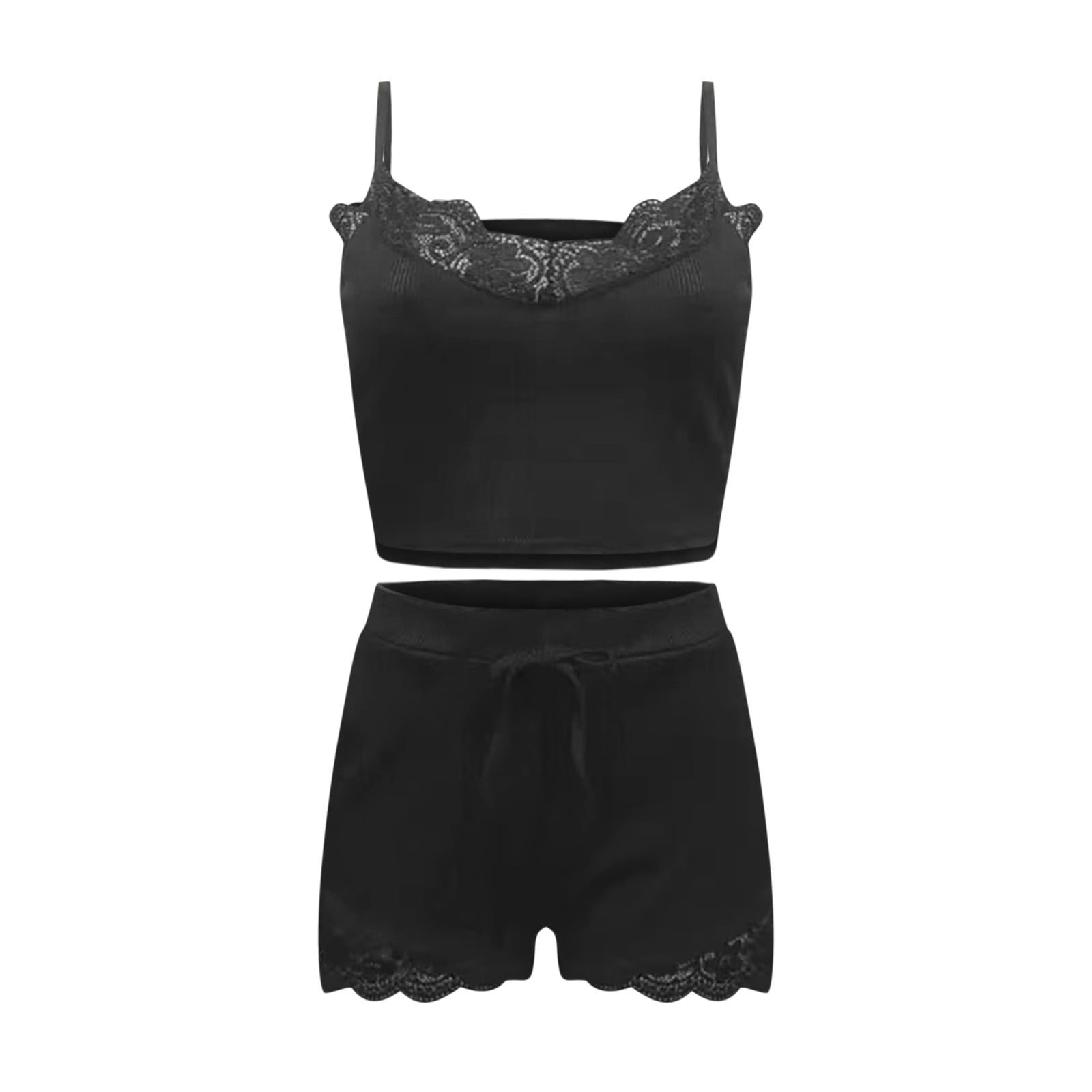 Velour cotton lingerie black set with lace shorts and bra –  shasha-lingerie-and-beachwear