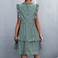 thumbnail image 2 of One Piece Dress Sleeveless Dress Round Collar Dress Women Dress Floral Print Ruffle Round Neck One Piece Dress For Summer Daily Wear Green XL ANGGREK Verde XL, 2 of 5