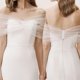 thumbnail image 5 of Chales de tul blanco Chal de tul de un solo hombro Capas de novia desmontables, 5 of 9