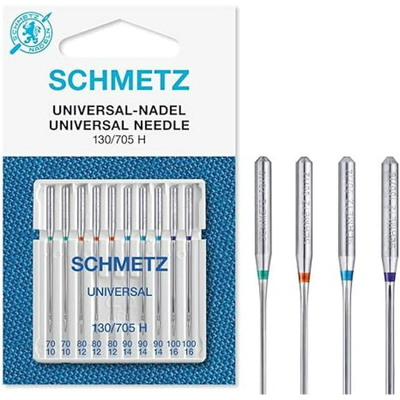 Teamwork SCHMETZ Assorted Sewing Machine Needles (9 in pack, Sizes: 10/70, 12/80, 14/90, ZW1 11/75, 16/100)