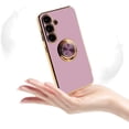 thumbnail image 6 of for Samsung Galaxy A54 5G Case with 2 Screen Protector, Built-in 360 Degree Rotation Ring Magnetic Stand, Luxury Shiny Plating Edge Shockproof Electroplated Protective Cover (Purple/Golden), 6 of 6