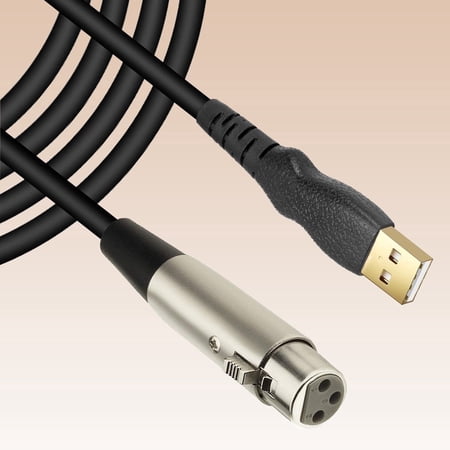 XLR to USB Cable,USB to XLR Female Audio Cable, EBXYA Built-in DAC No Driver Needed Balanced Microphone Cable with Gold-Plated USB & Silver XLR Connector, 1m for PC Recording, Podcasting & Studio Use