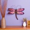 thumbnail image 2 of Eangee Home Design Dragonfly Wall Decor Purple, Capiz and Metal, Indoor / Outdoor Safe, 14x1x12 Inches, 2 of 5